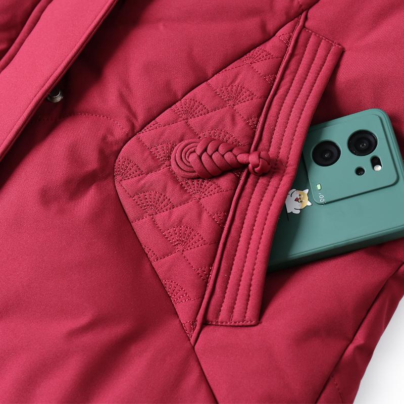 Middle Age Women Winter Down Coats Vintage Parkas Hooded Plus Size Elegant Thick Warm Down Jackets Woman Outerwears