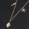 Necklace Women, South American Shine Color Zirconium Conch Seahorse Combination Necklace Accessories