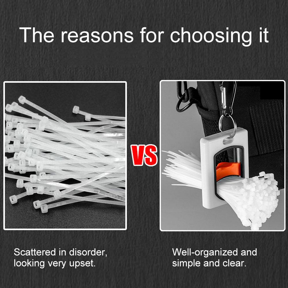 1Pcs Zip Tie Organizer Portable Fluorescent Cable Tie Holder Reusable Storage Supplies Square Round Luminous Buckle Tools