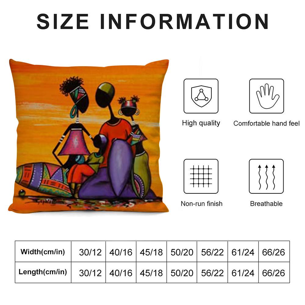 Abstract African Living Cushion Cover Silky Short Plush Double-Sided Printed Pillow Case For Sofa All Seasons Home Decor Gift