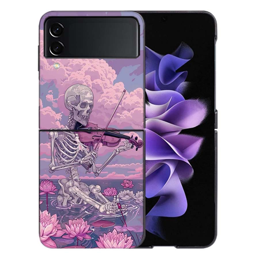 A Funny Skeleton Skull Coque For Samsung Z Flip7 6 Galaxy Case Shockproof Z Flip5 Z Flip3 4 5G Hard Cover Phone TPU PC Hard Fun