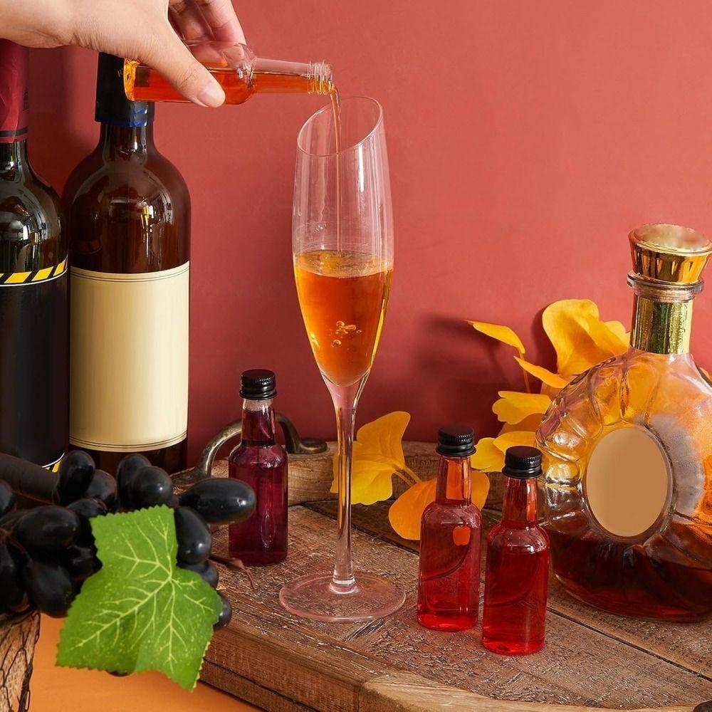 50ml Capacity Mini Liquor Bottles Silver Caps Gold Caps Shot Bottles Black Caps Aluminum Cap Plastic Spirit Bottles