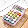 12-stelliger Süßigkeitenfarb-Taschenrechner Anti-Rutsch-Pad Mechanische Tastatur Arithmetik-Taschenrechner Langlebig Großer Bildschirm