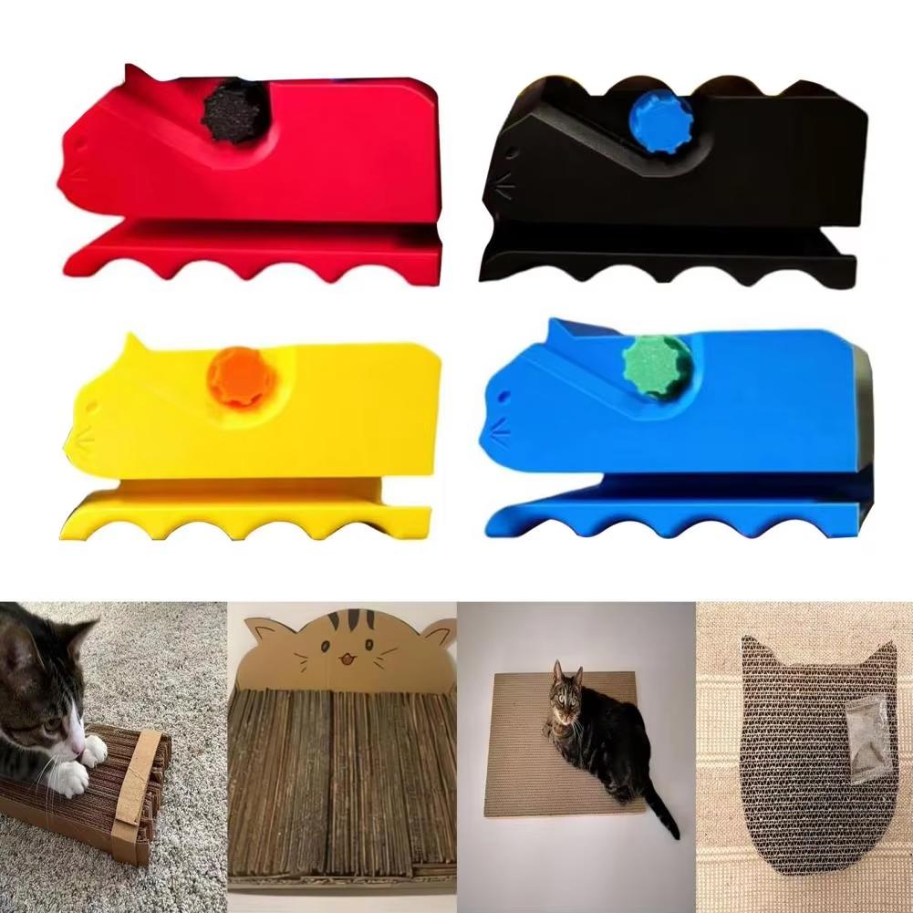 1/2 Peças Ferramenta de Corte de Papelão Formato de Gato Projeto DIY Design Ergonômico Portátil Cortador de Papelão Arranhador de Gato Tira de Impressão 3D