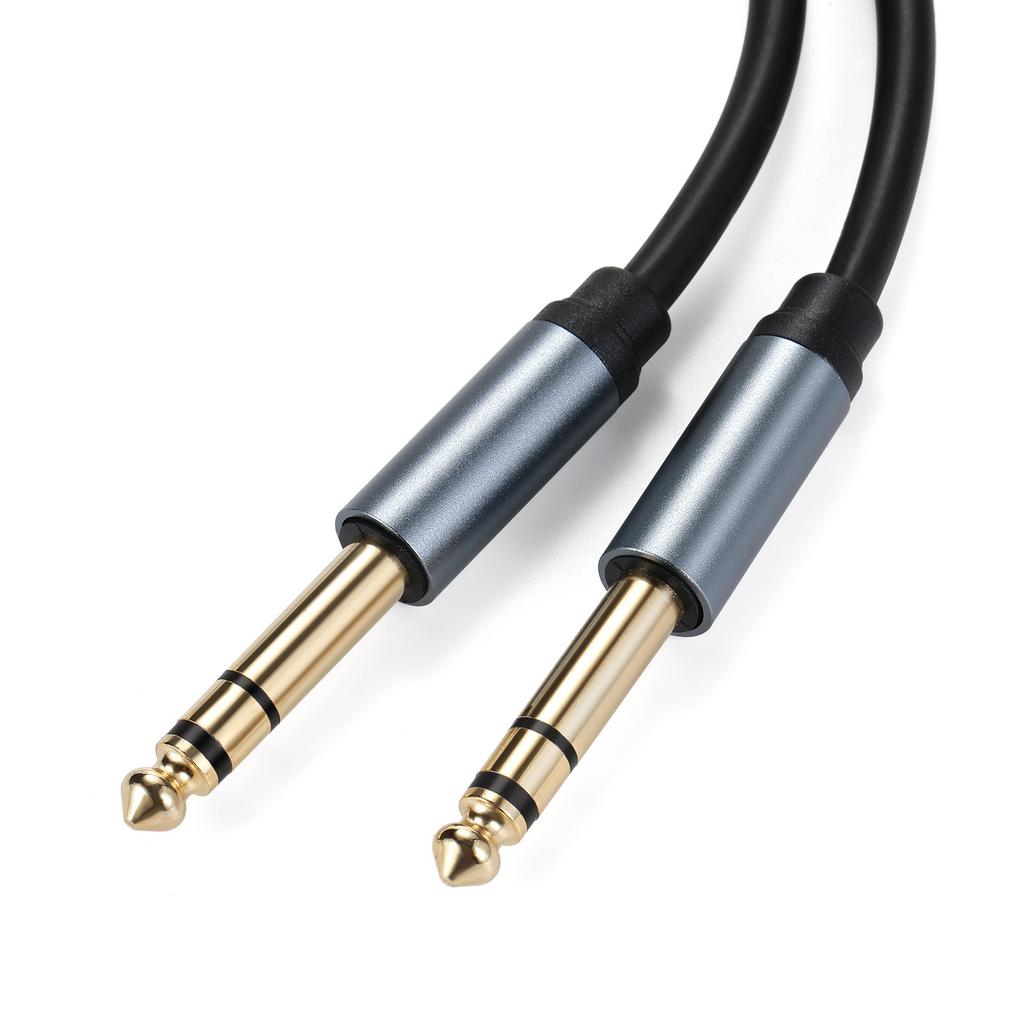 6.35mm 1/4" Male to 6.35mm 1/4" Male TRS Interconnect Stereo Aux Cable for Guitar Laptop Home Theater Speaker Amplifier