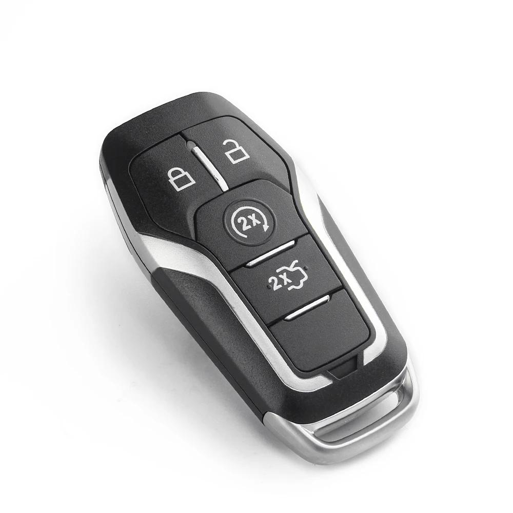 KEYYOU For 2015 2016 2017 Ford F-150 Explorer Edge Mustang Fusion Fob 3/4/5 Buttons Remote Smart Car Key Shell Case