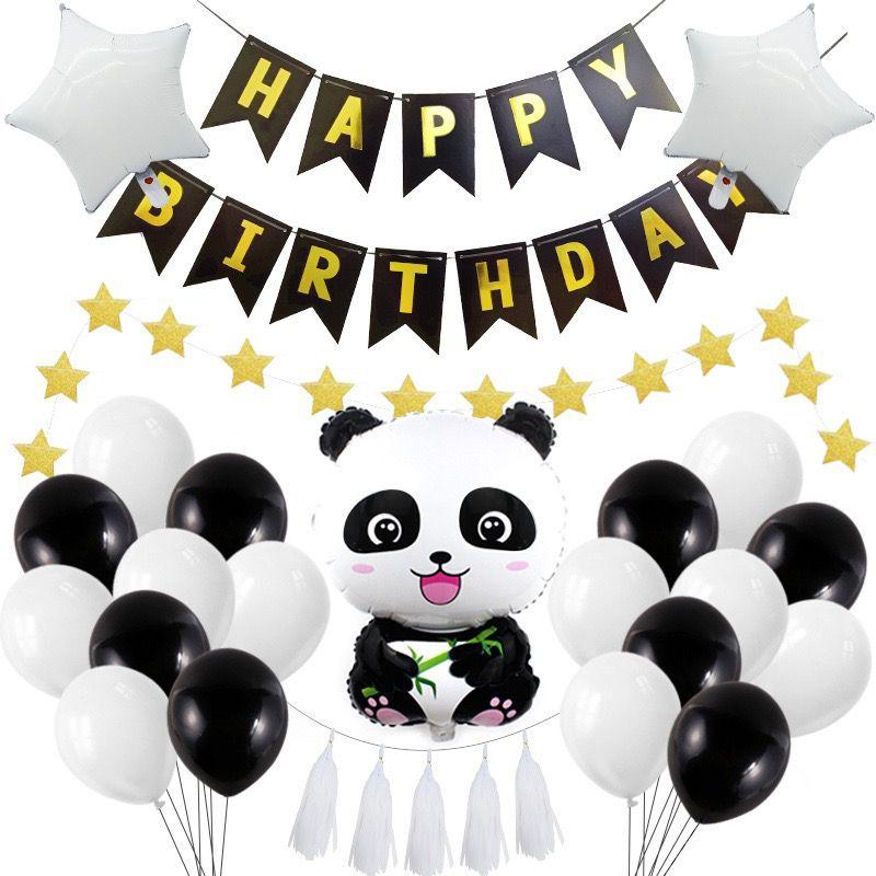 Cute Panda Balloon Set, Panda-shaped Birthday Party Theme Decoration