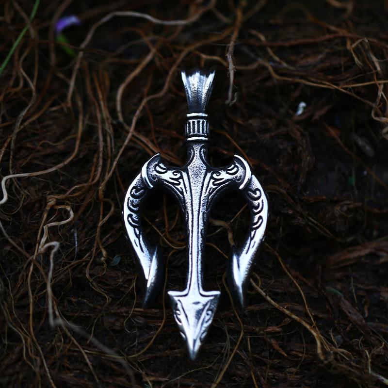 

BEIER New Fashion Stainless Steel Viking Trident Necklace Pendant For Men Vintage Jewelry Wholesale