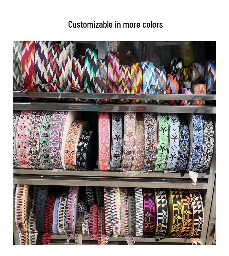 Creative Embroidery Non-slip Guitar Strap with Picks for Electric & Acoustic Guitars