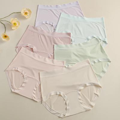 Female Summer Thin Type Breathable 10A Antibacterial Silk No Trace Briefs
