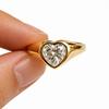 Heart Cut Moissanite Diamond Ring, 925 Sterling Silver Signet Ring, Handmade Ring for Women