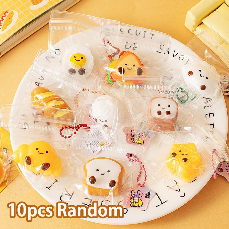 Donut Taba Squishy Bread Food Mochi Squishy Squeeze Stress Relief Toy Sensory Aiti-stress Sticky Squish Keychain Bag Pendant