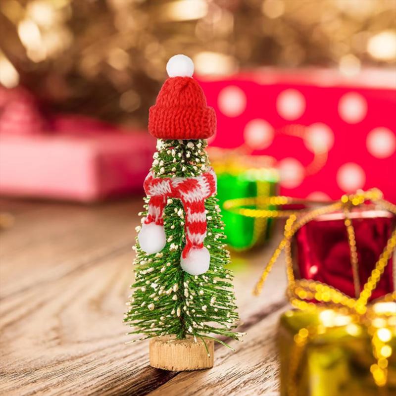 Mini Christmas Hat Mini Scarf Red Green Christmas Color Hanging Finger Hat Lollipop Bottle DIY Christmas Party Decoration