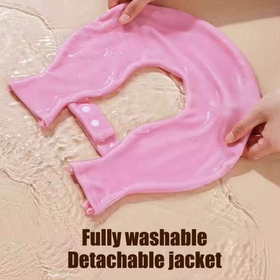 1400ML U-Shaped Hot Water Bottle Neck Shoulder Pain Relief Leak-proof PVC Hot Water Bag with Flannel Cover Hot Cold Therapy Neck Warmer Bag