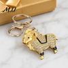 Wear-resistant Keyring Zodiac Keychain with Rhinestones, Sheep Design Bag Pendant, Chinese New Year Lucky Durable Metal Key Charm, Feng Shui Ornament