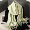Nytt 62 farger Vinterskjerf for kvinner Langt Varmt Kasjmirskjerf Hijab Ensfarget Dame Sjal Wrap Kvinnelig Pashmina Bandana Hodeskjerf
