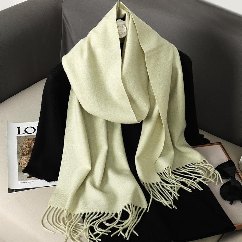 Nytt 62 farger Vinterskjerf for kvinner Langt Varmt Kasjmirskjerf Hijab Ensfarget Dame Sjal Wrap Kvinnelig Pashmina Bandana Hodeskjerf