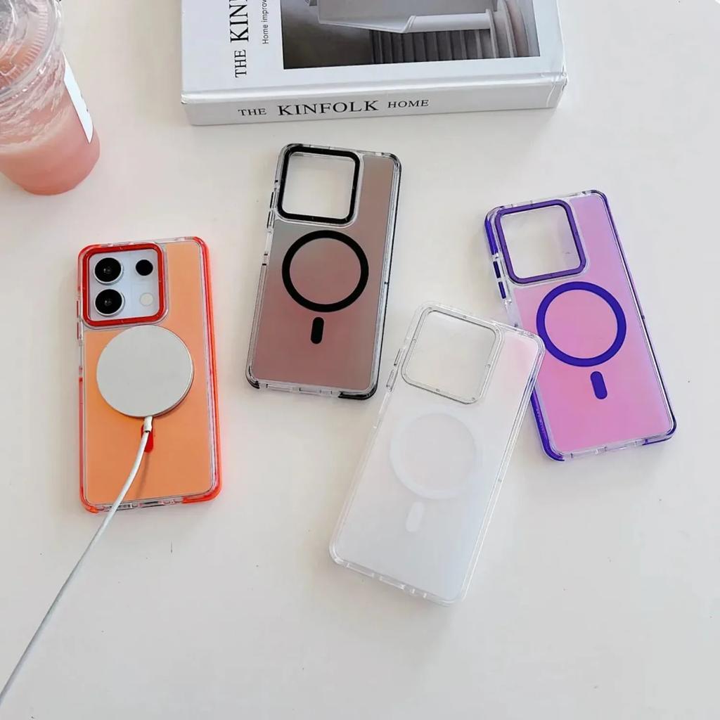 New Color Change Magnetic Case for Xiaomi Redmi Note 13 Pro Plus 5G 4G Poco X6 M6 Pro Magsafe Wireless Charging Shockproof Cover