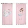 2 Panel Pink Unicorn Curtains Ballerina Girl Curtains for Kids Girls Bedroom Window Blinds Floor-to-ceiling Windows Grommet Top