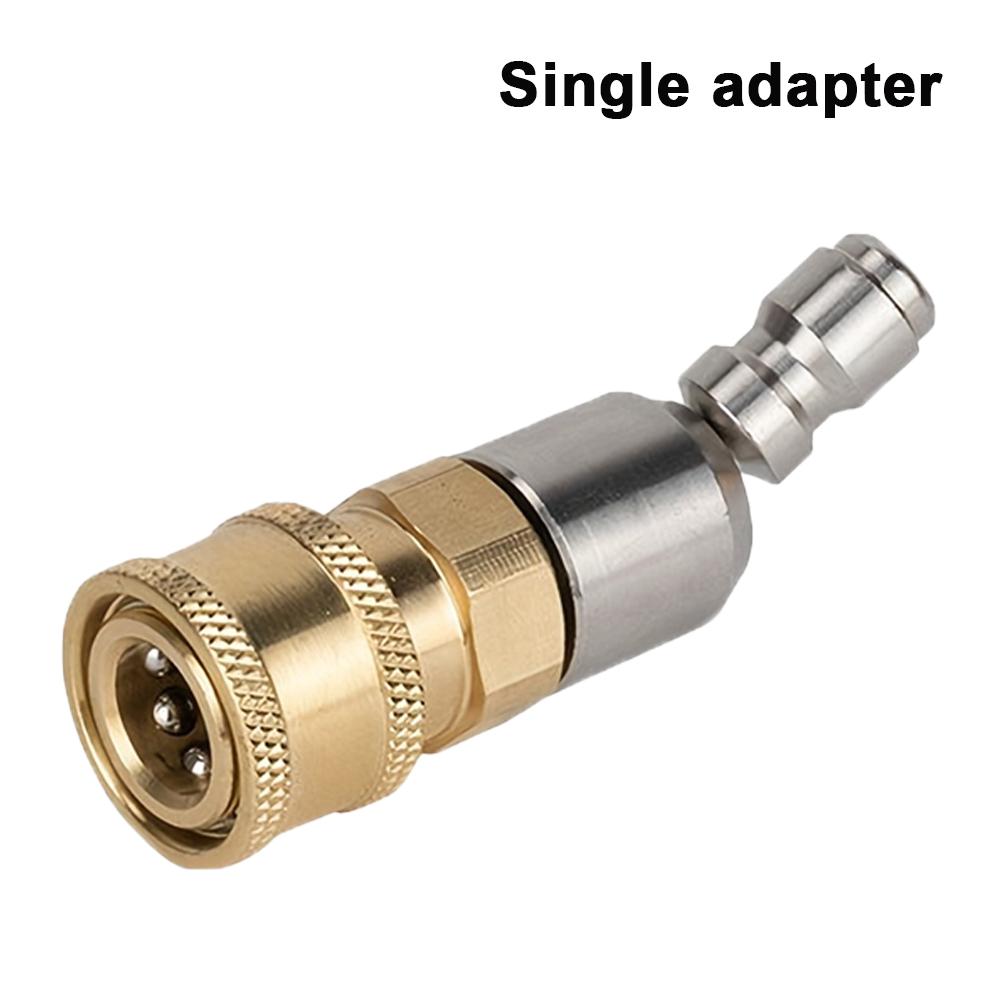 

Adjustable 360° Rotating Pressure Washer Nozzle Adapter with Pivoting Coupler, 1/4 Quick Connect Durable Metal Construction