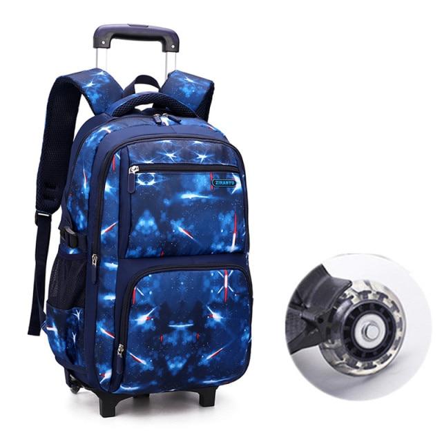 New 2 Wheels Travel Rolling Luggage Bag School Trolley Backpack for Boys Kid 'S Travel Backpack On Wheels School Backpacks Child