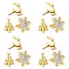 Yousheng Christmas Napkin Rings Alloy Snowflake Elk Tree Napkin Holders Decorative Napkin Rings for Holiday Dining Table Decoration