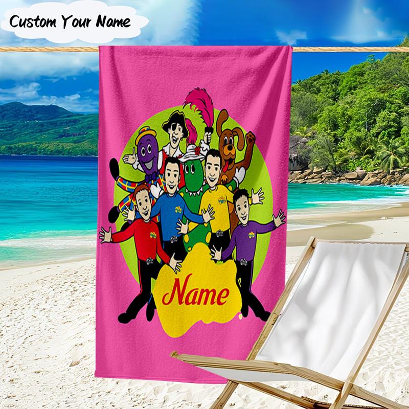1PC Custom Name Beach Towel Ready Wiggle Beach Towel, Suitable for Camping, Travel, Beach Accessories, Super Absorbent, Family Gift