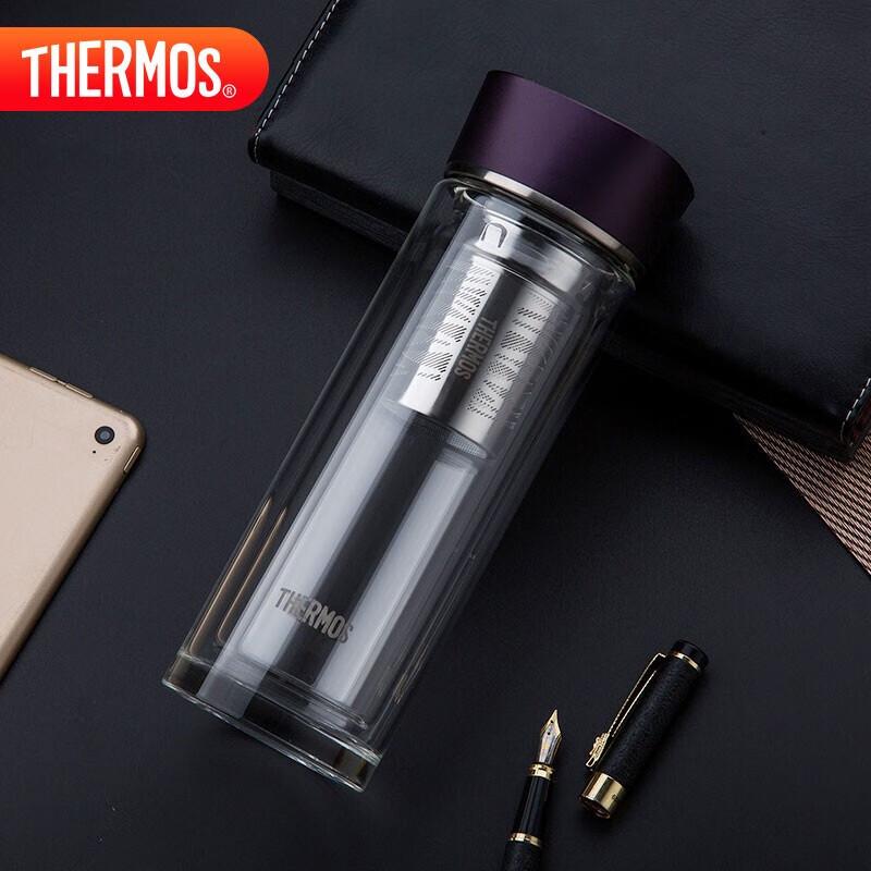 Thermos Double Wall Glass Water Bottle 400ml