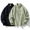 Spring New Men's Lapel Loose Korean Version Washed Shirt Cotton Sports Casual Long Sleeves