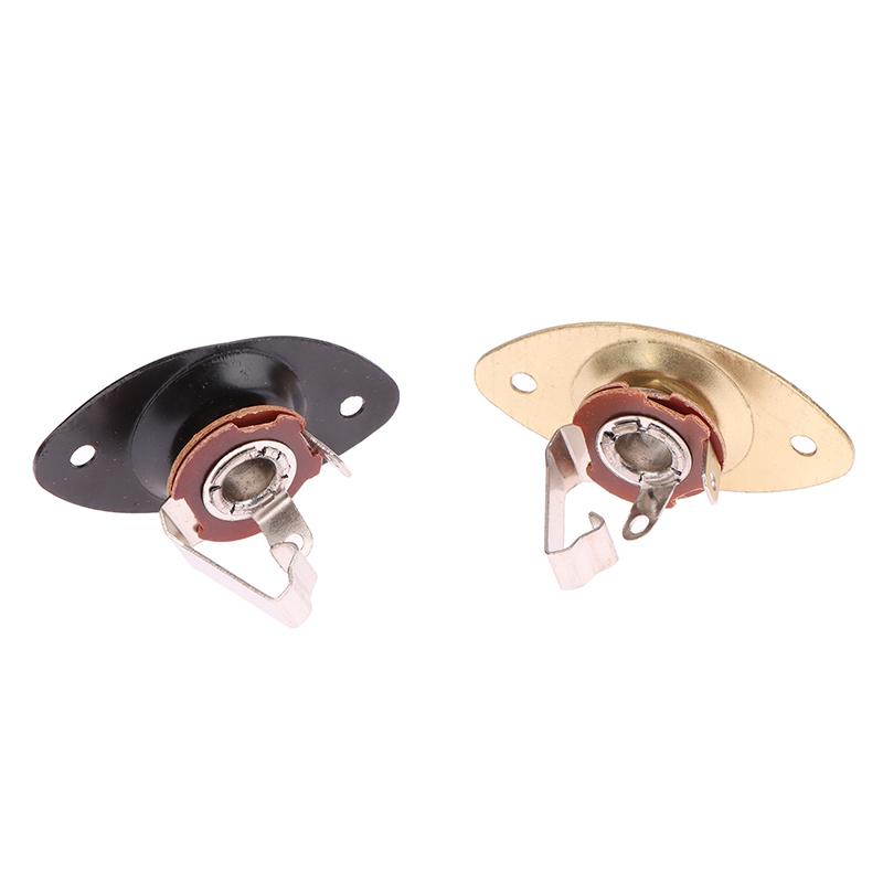 1Set Metal Concave Output Jack Plate Socket & Screws For Electric Guitar Replacement Oval Electric Guitar Pickup Accessories