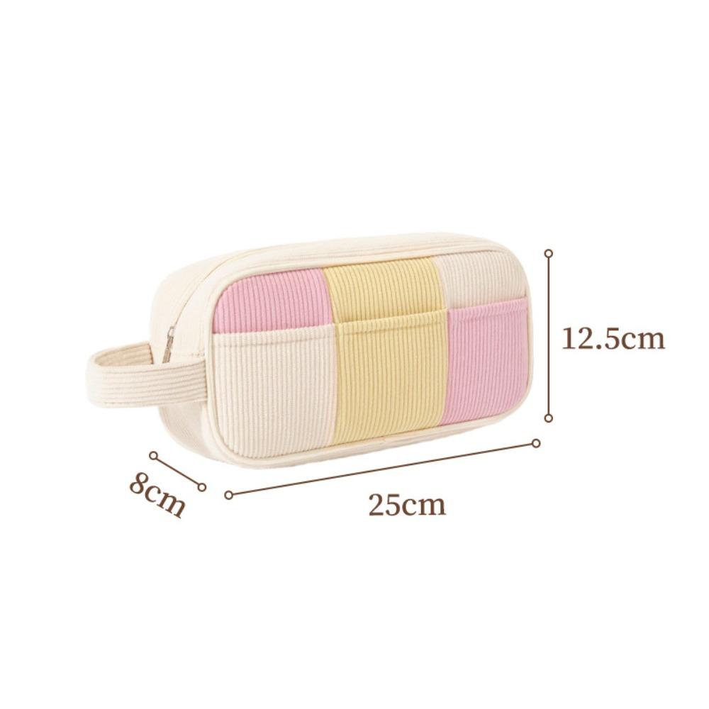 High Quality Corduroy Cosmetic Bag Large Capacity Portable Makeup Bag Storage Soft Pencil Case for Women Girls жёлтый