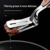 201 Stainless Steel Multifunctional Tongs and Spatula for Steak, Fish, and Barbecue with Oil-Draining Design