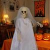 Halloween Ghost Decoration Spooky Ghost Bride Halloween Decoration Realistic Haunted House Prop with Lanyard