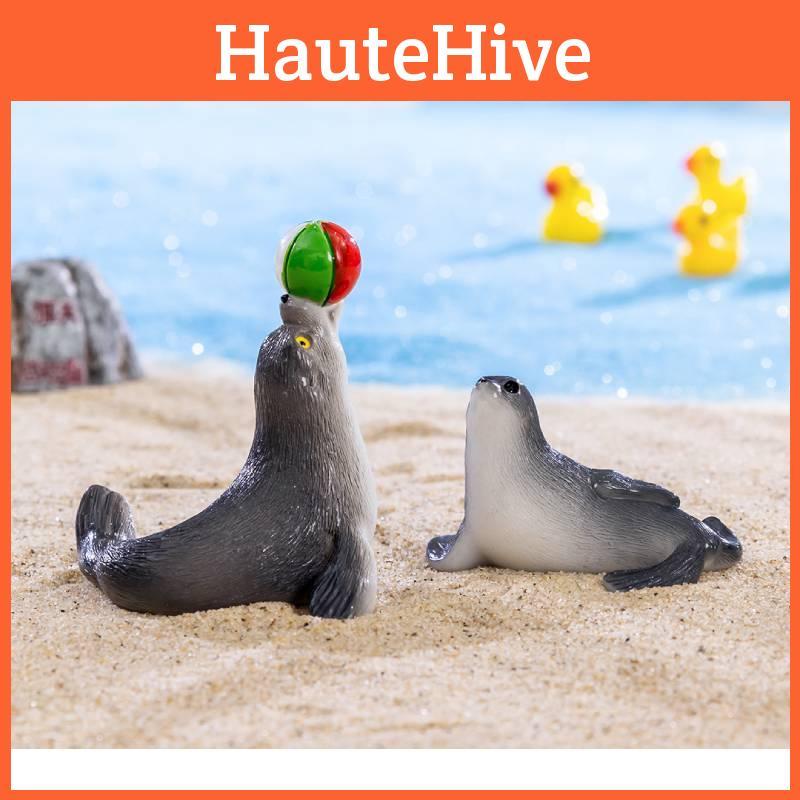 Adorable Resin Sea Lion Figurines Ocean Beach Diy Decoration Cute Miniature Desktop Ornaments