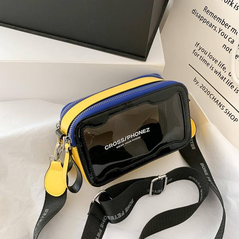 

Summer transparent casual small bag women s new oblique span shoulder versatile fashion jelly bag small square bag чорний