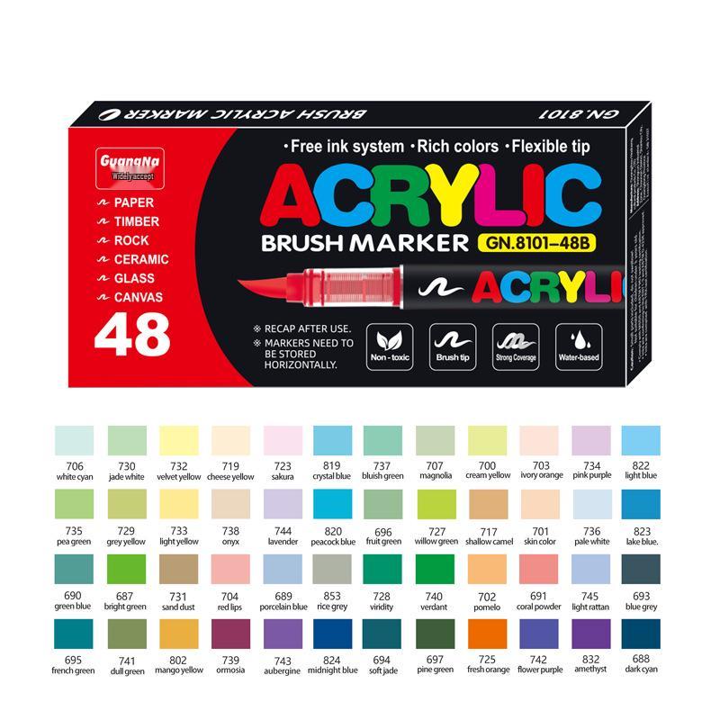 

Водостойкий жидкий акриловый маркер с мягким наконечником Guan Na для изящных искусств и граффити