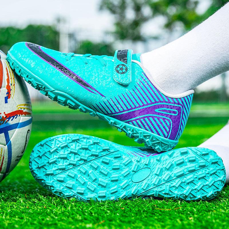 Children's Football Shoes Broken Nails Boys and Girls Anti-skid Training Shoes Velcro Short Nails Artificial Grass Nails