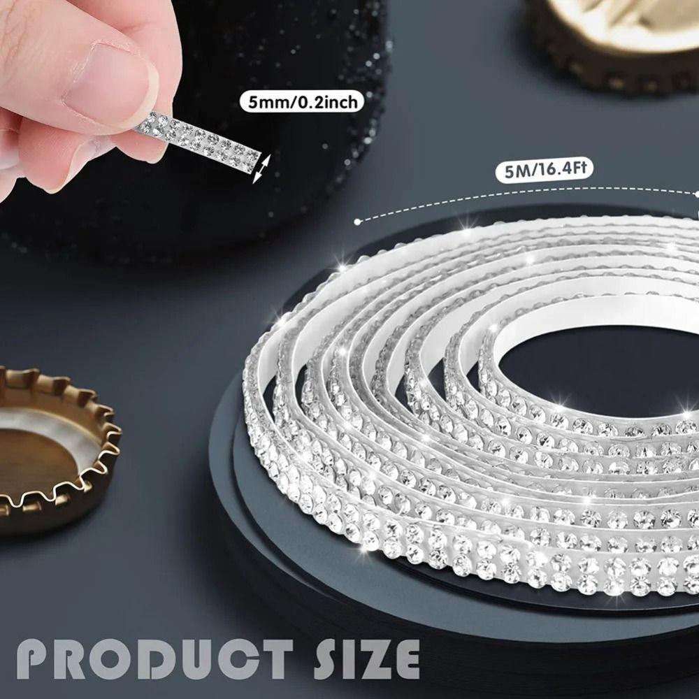 5mm Car Crystal Door Stickers Rhinestones Auto Mouldings Bling Car Trim  Car Interior Accessories