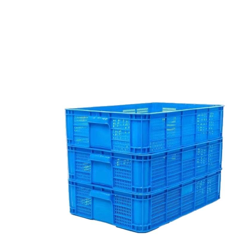 Rectangular Mesh Plastic Crate with Lid for Crawfish and Fresh Produce Transport