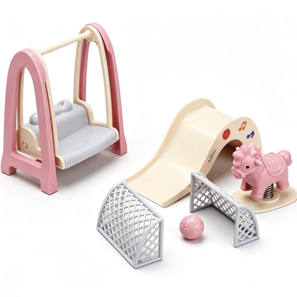 Pretend Play Children s Playhouse Toys Simulation Miniature Slide Swing Kids Toy as picture
