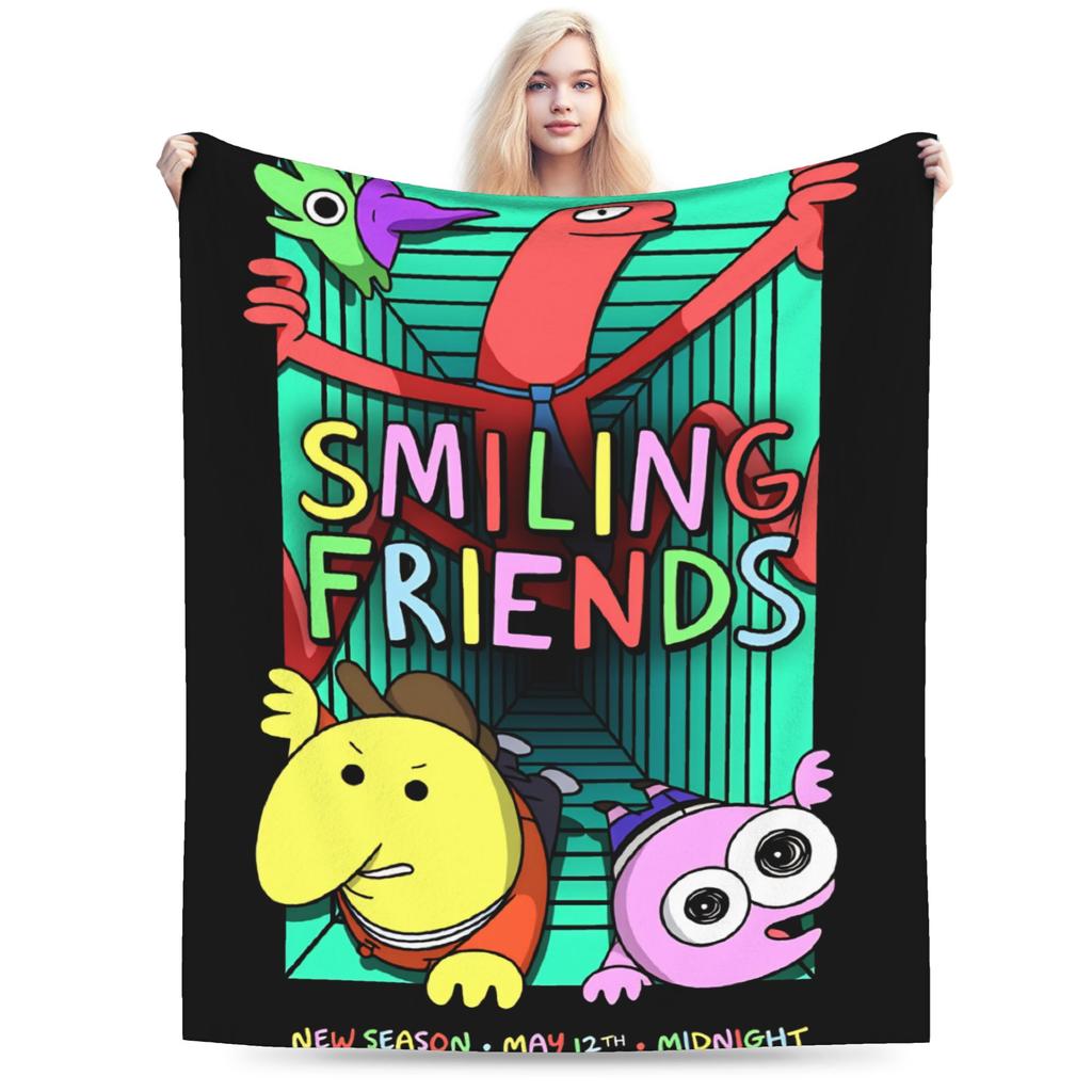 Smiling Friends Pim And Charlie Blanket Quality Super Warm Bedding Throws Winter Kids Adult Couch Chair Sofa Bed Bedspread