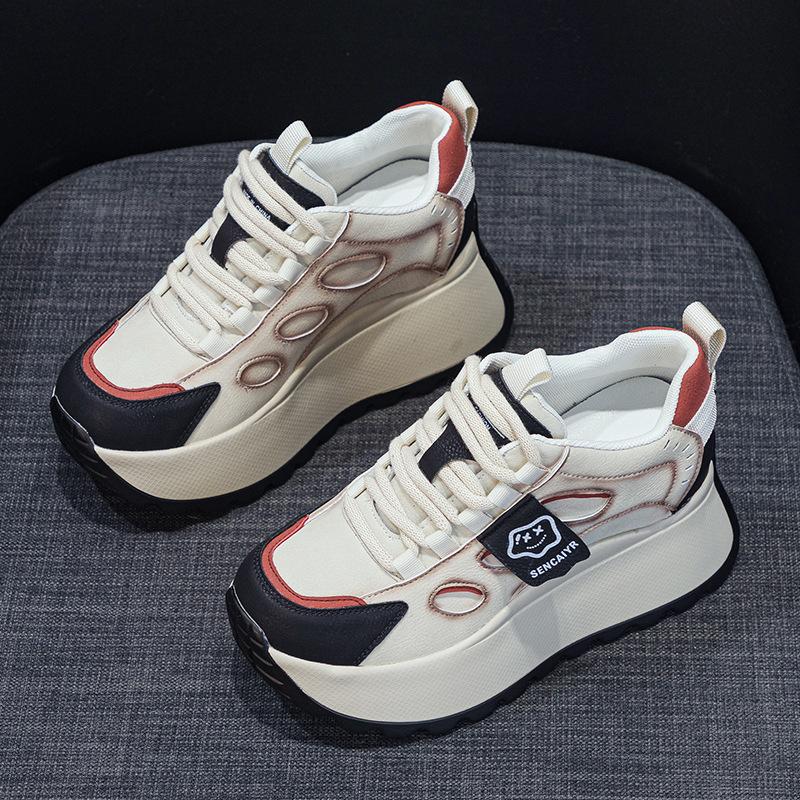 Thick-soled heightening dad shoes women's popping board casual fashion versatile sports shoes small women's shoes