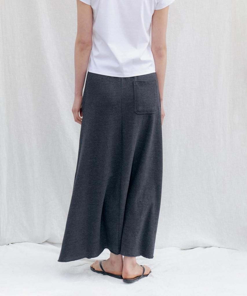 Step Around Pk Cotton A-Line Skirt_Charcoal