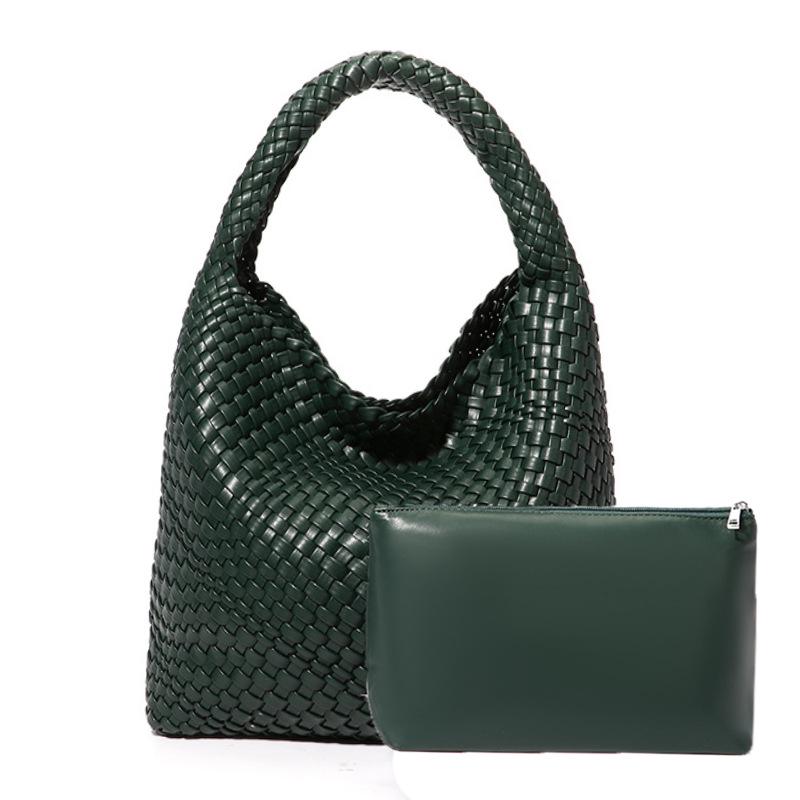 Women's Large Capacity Woven Shoulder Bag – Versatile Tote for Shopping, Commuting, and Everyday Use