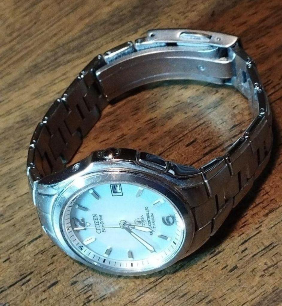 CITIZEN BQ41 Attesa Titanium Solar Watch with Date and Sapphire Crystal Radio-Controlled Display, Mother-of-Pearl Dial