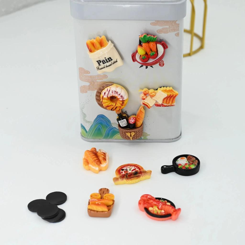 Set de 5 Magneți de Frigider Asortați 3D Creativi cu Tematică Alimentară Magneți Decorativi din Plastic Faux Cuisine, Magneți de Bucătărie Dreptunghiulari