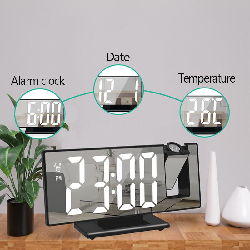 LED Digital Smart Alarm Clock Watch Table Electronic Desktop Clocks USB Wake Up Clock Bedroom Bedside Clock Snooze Function