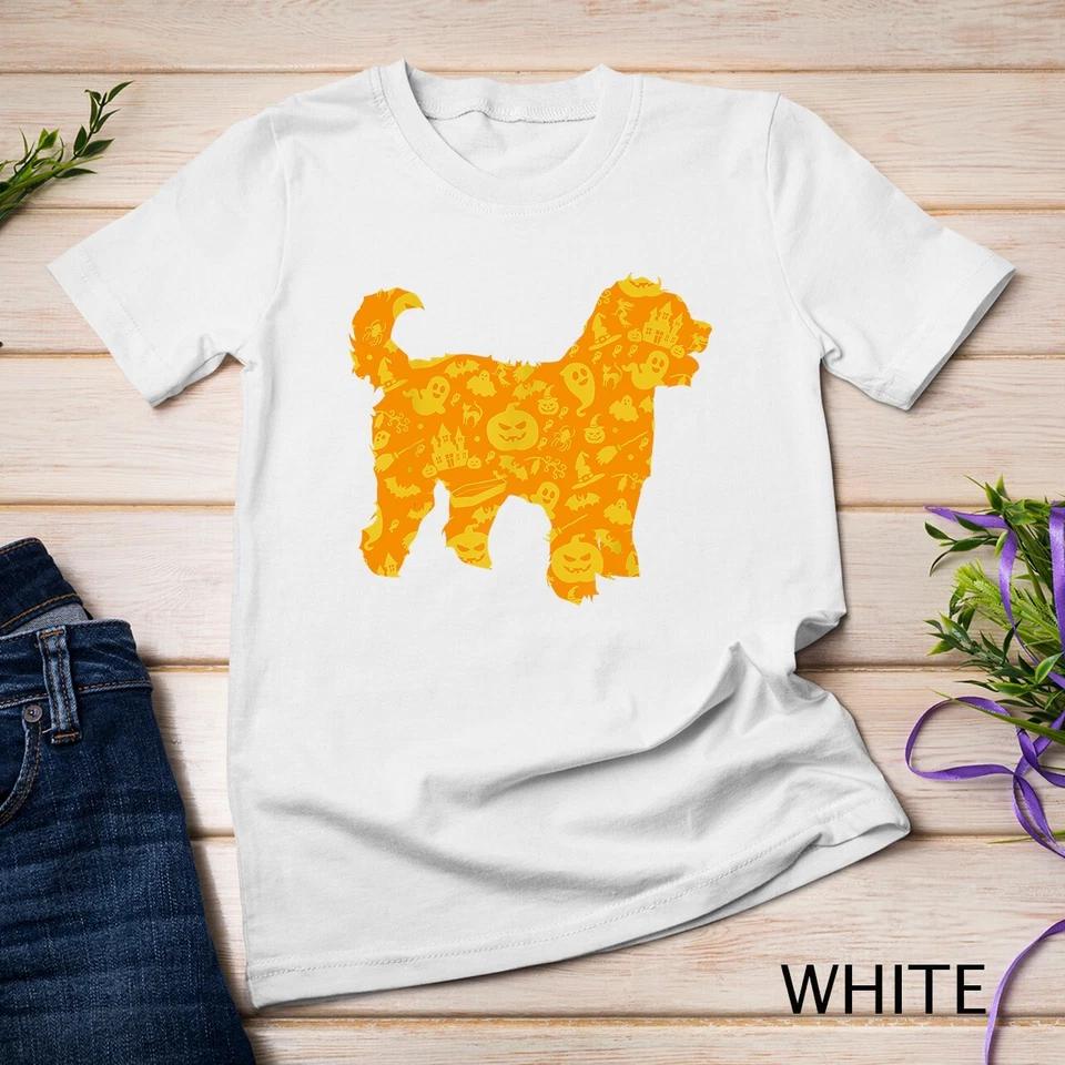 Golden Doodle Dog Halloween Party Pumpkin Pattern Gift T-Shirt Unisex T-shirt 10
