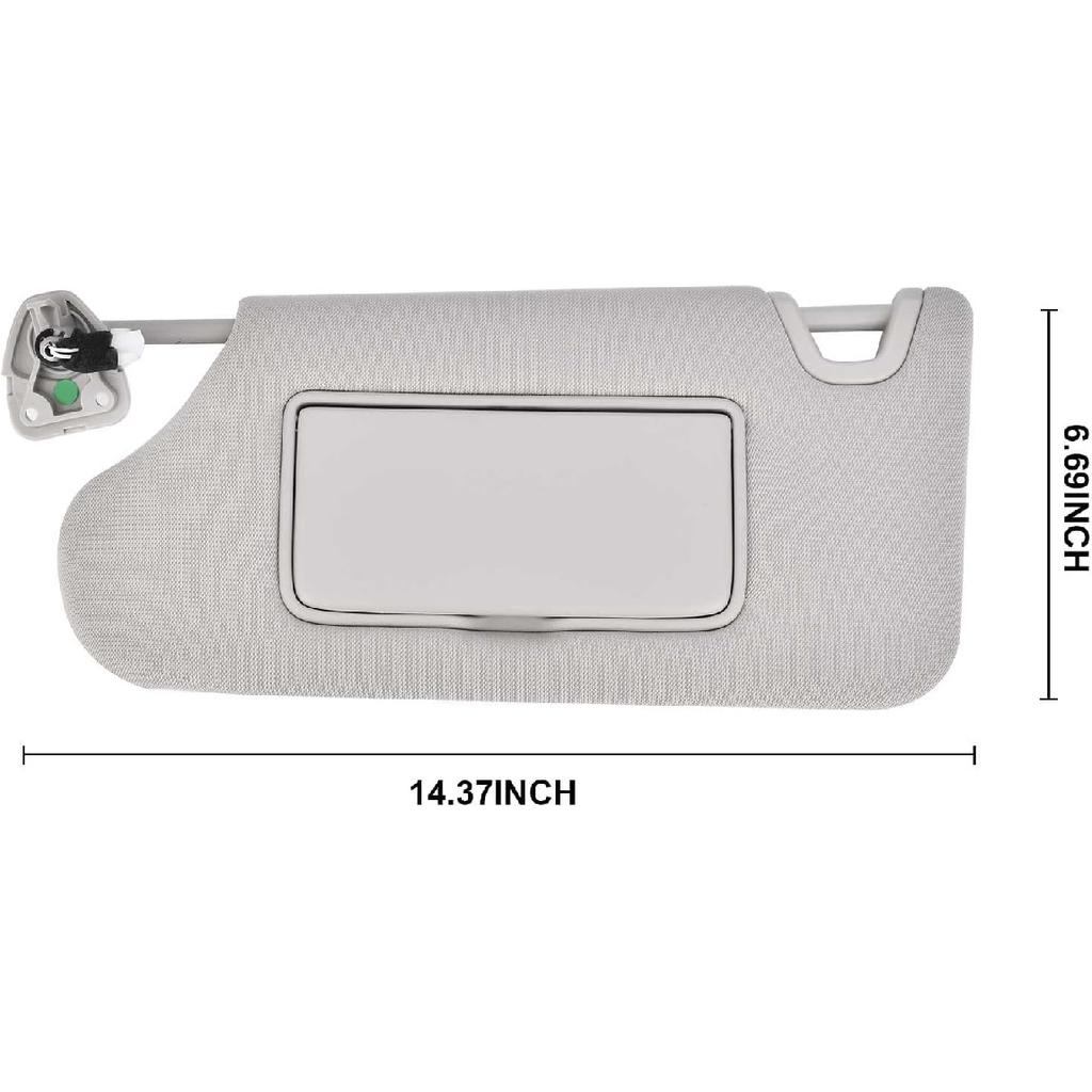 Nakuuly Left Driver Side Sun Visor Gray With Light, Without Sunroof Compatible With Nissan Altima 2013 2014 2015 2016 2017 2018 Replaces #
