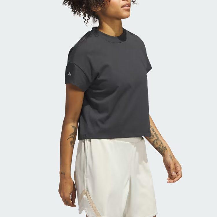 Adidas T Shirts Women's Black Crew Neck Moderate Straight Fit IJ5234